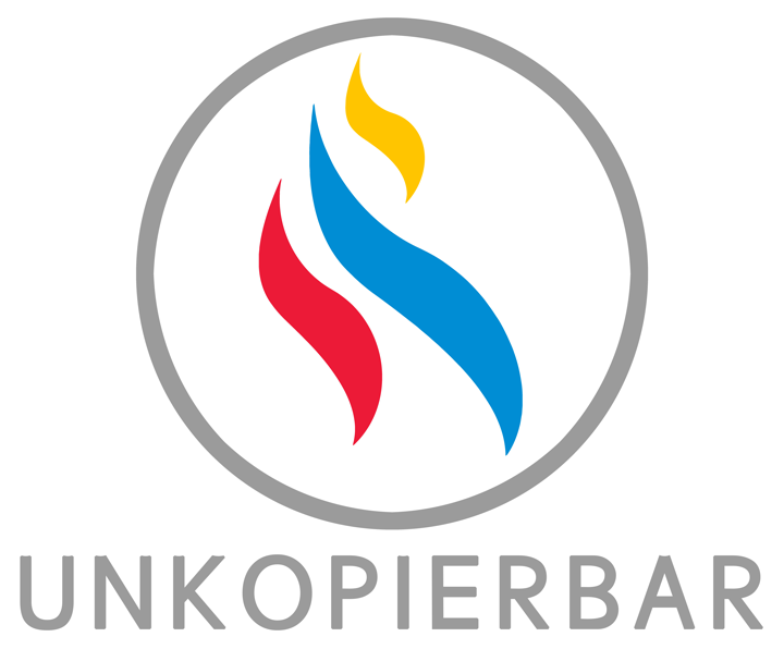 Unkopierbar-Logo mit Wortmarke